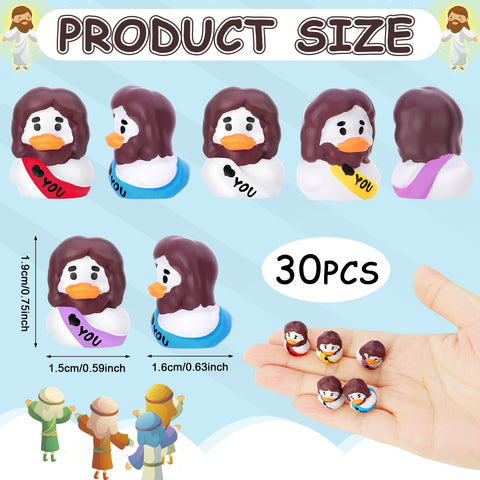 GGSTDDUP white side Jesus duck, sturdy resin for display and crafts.