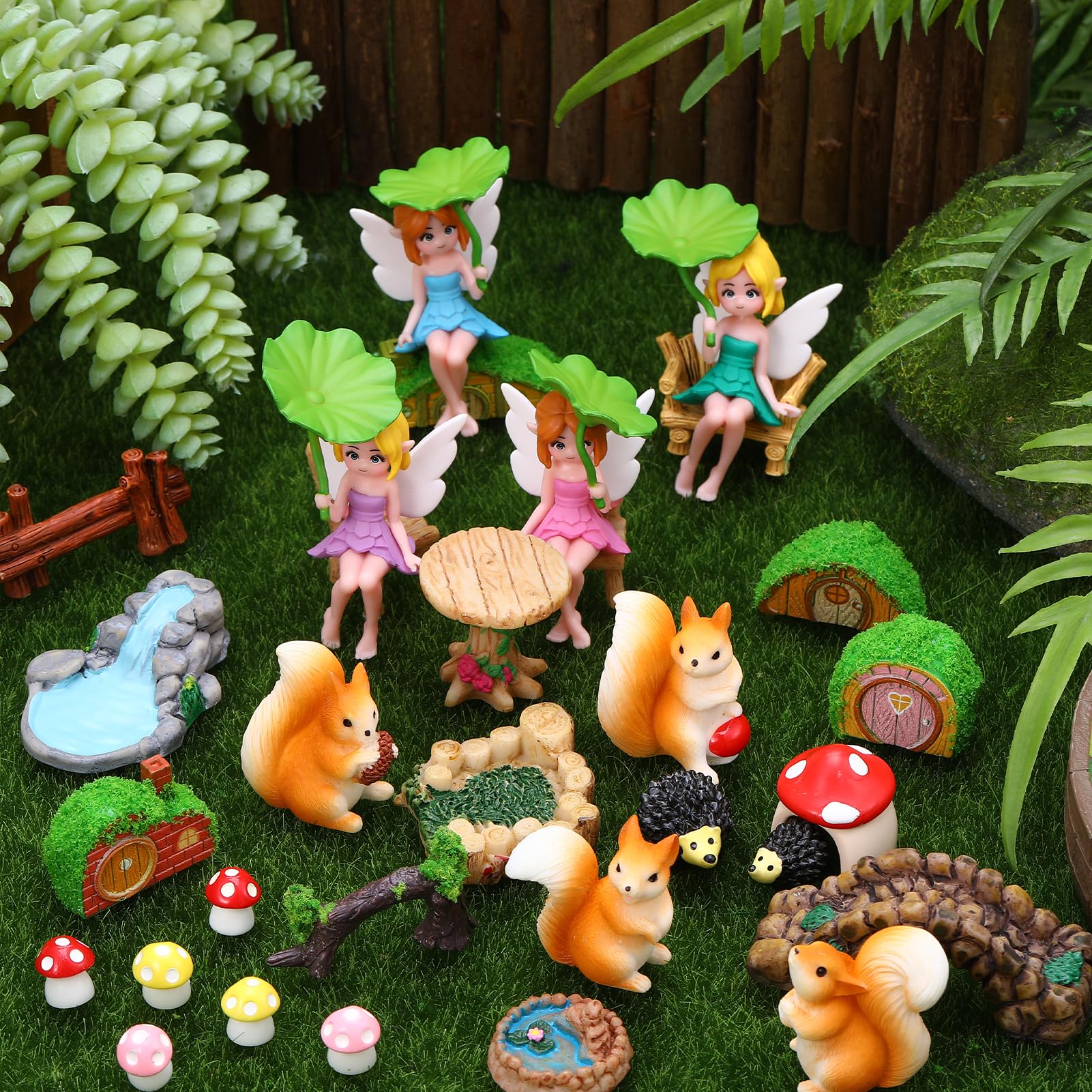GGSTDDUP miniature table and chairs for dollhouses and fairy gardens