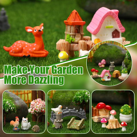 GGSTDDUP mushroom figures brighten moss gardens with color