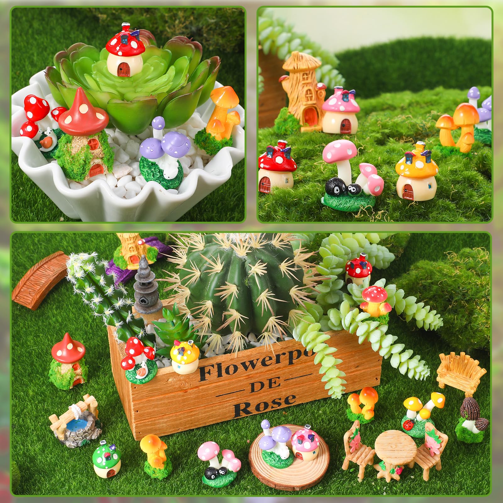GGSTDDUP mushroom ornaments brighten pots and landscapes