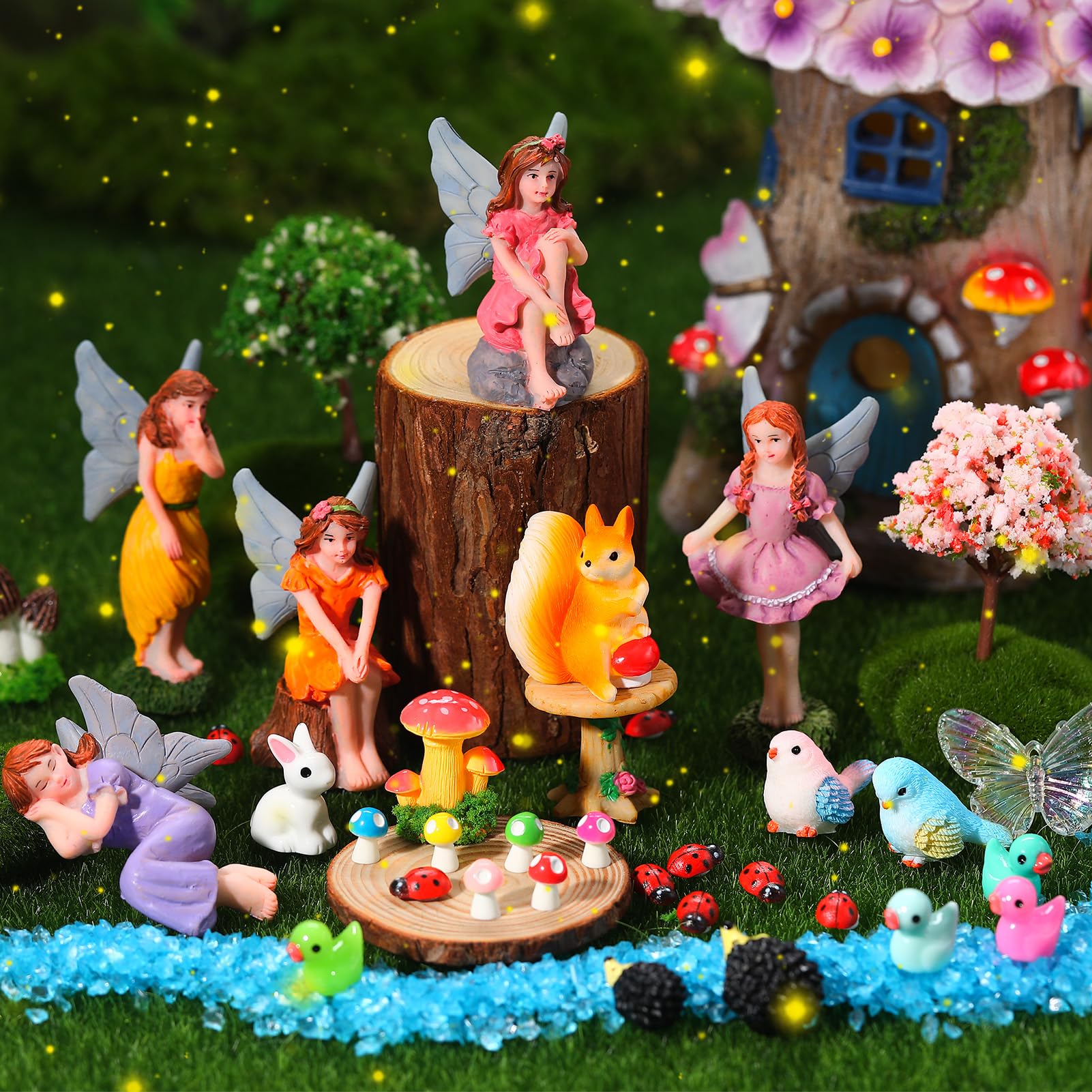 GGSTDDUP mushrooms mini set brings bright color and charm to pots