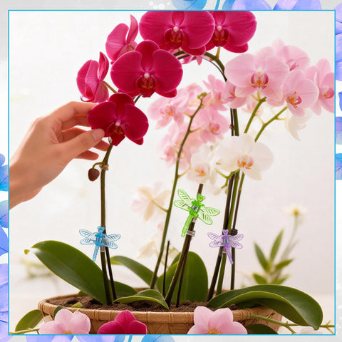 GGSTDDUP orchid clips dragonfly design lightweight plant support