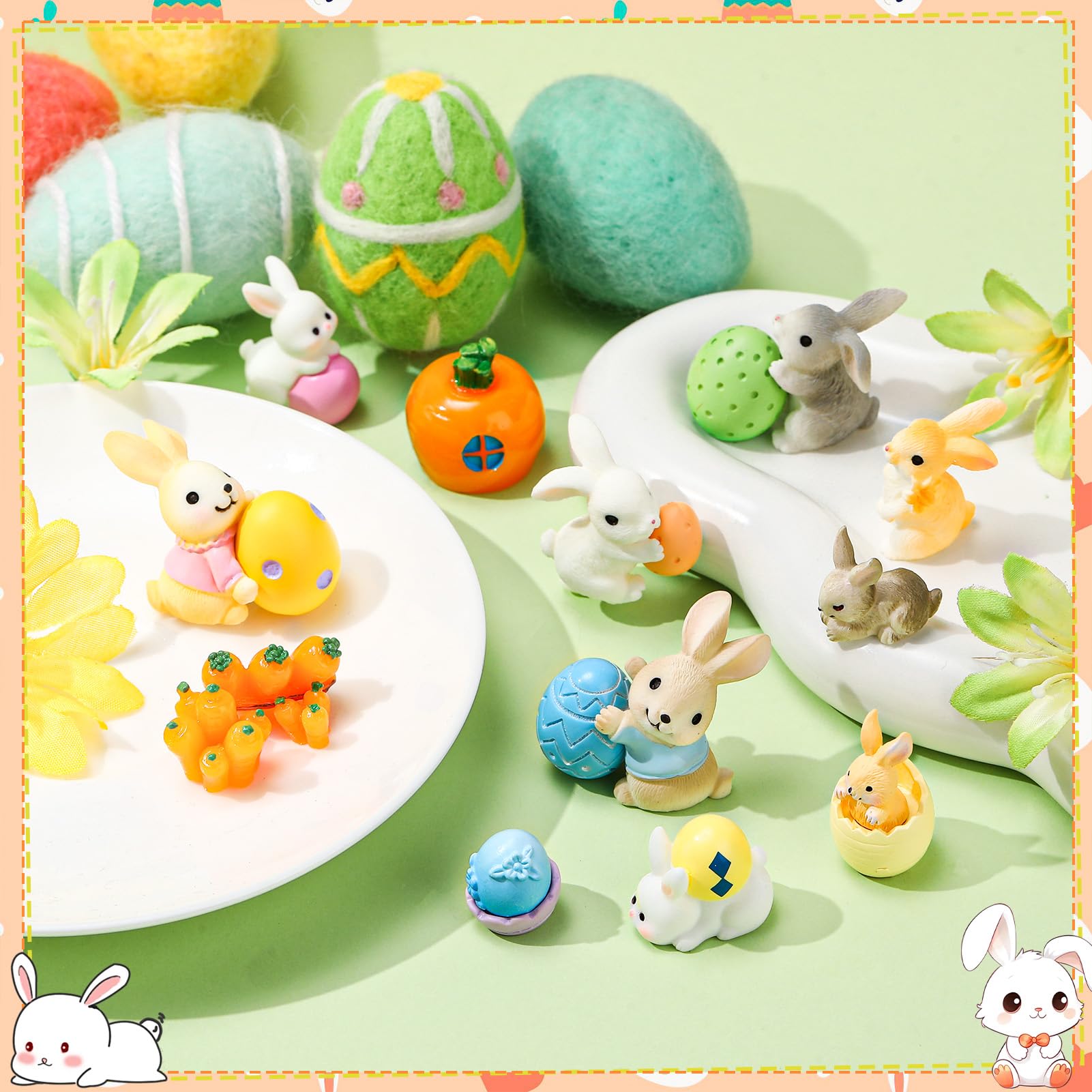 GGSTDDUP rabbit resin ornament offers durable, fade-resistant charm