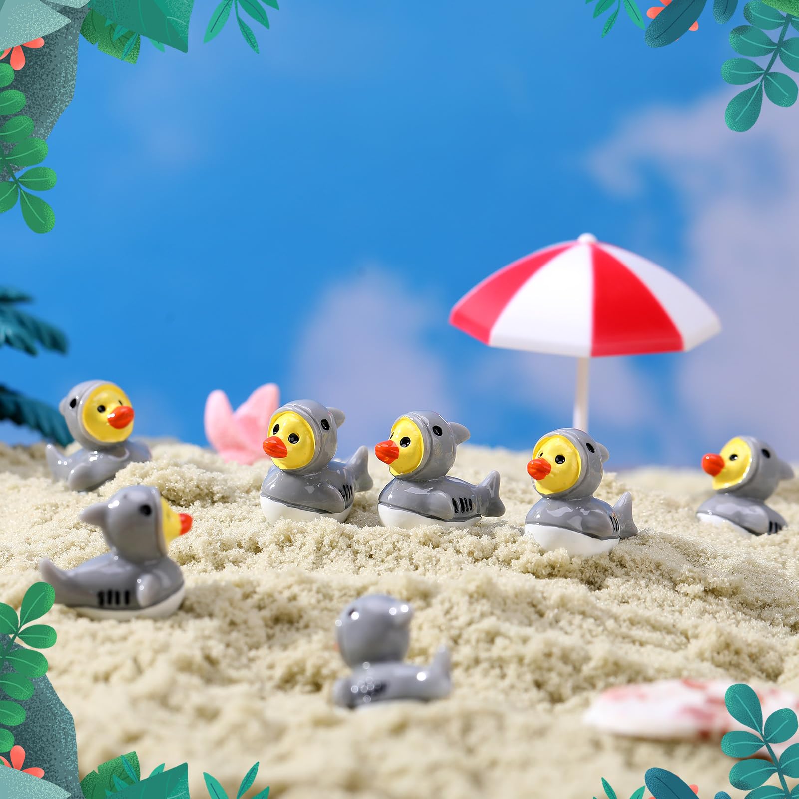 GGSTDDUP resin duck for aquarium accents and colorful landscape setups