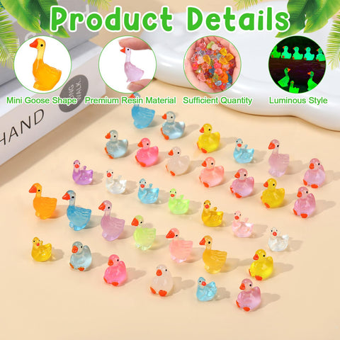 GGSTDDUP resin goose figurines with a glossy finish brighten shelves.