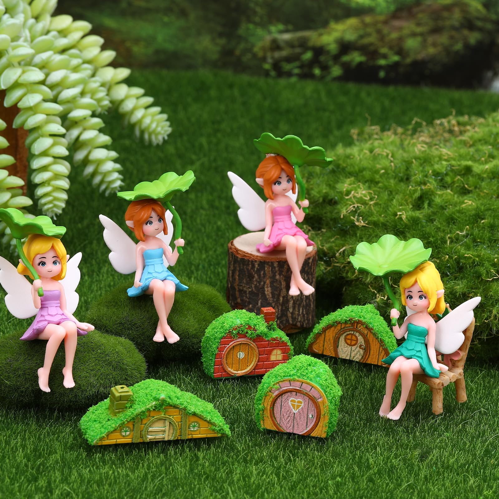 GGSTDDUP small mushrooms and pond add color to planters