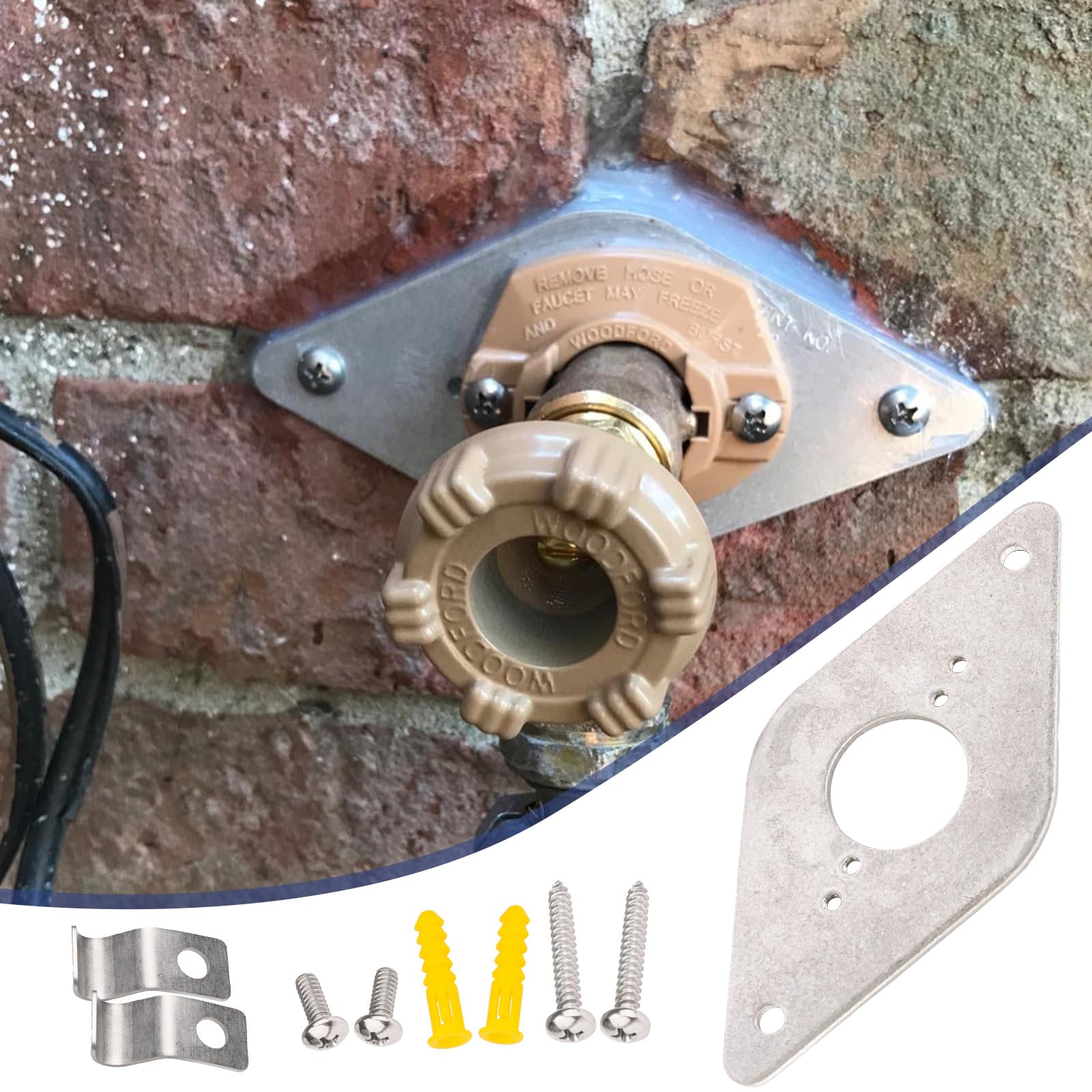GGTE easy-maintenance outdoor faucet plate in use