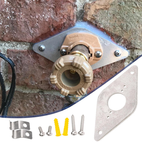 GGTE easy-maintenance outdoor faucet plate in use