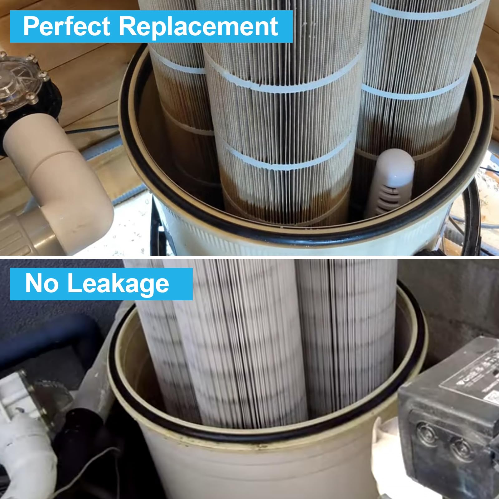 GGTE leak-prevention seal helps maintain steady pressure in pool filtration.