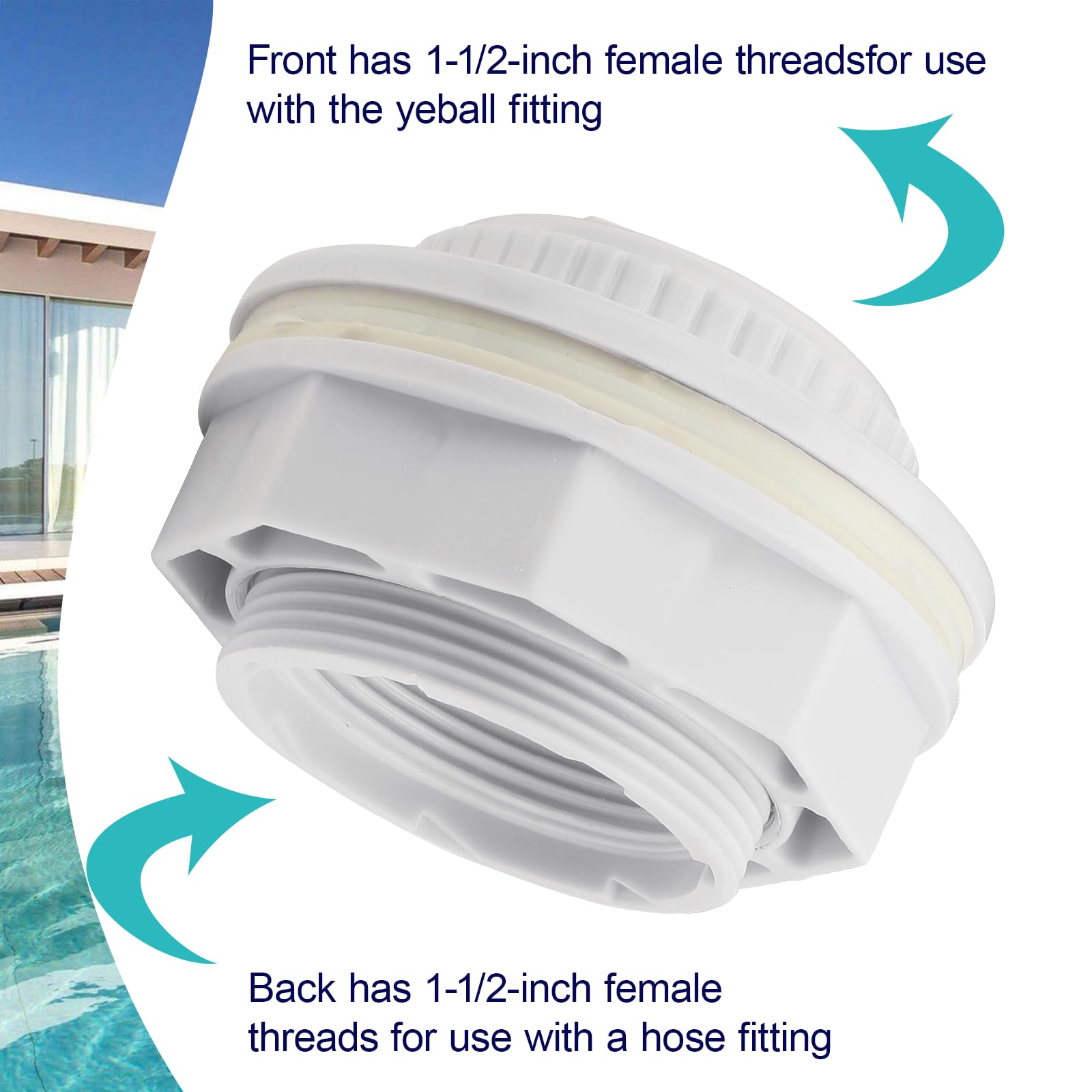 Front-threaded SP1023 inlet assembly for eyeball fitting