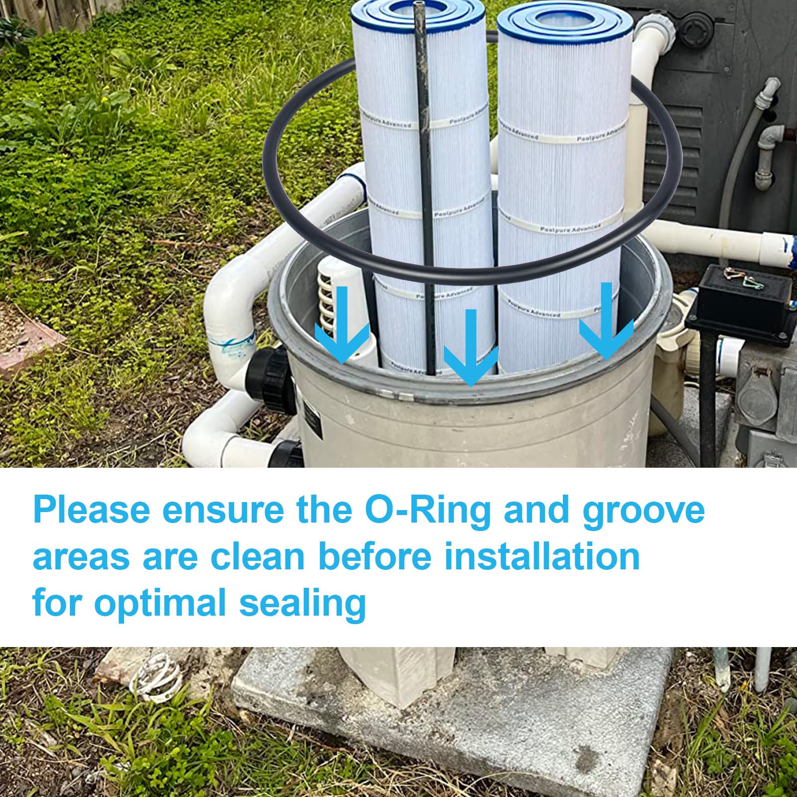 GGTE UV and heat resistant o-ring endures harsh pool environments.