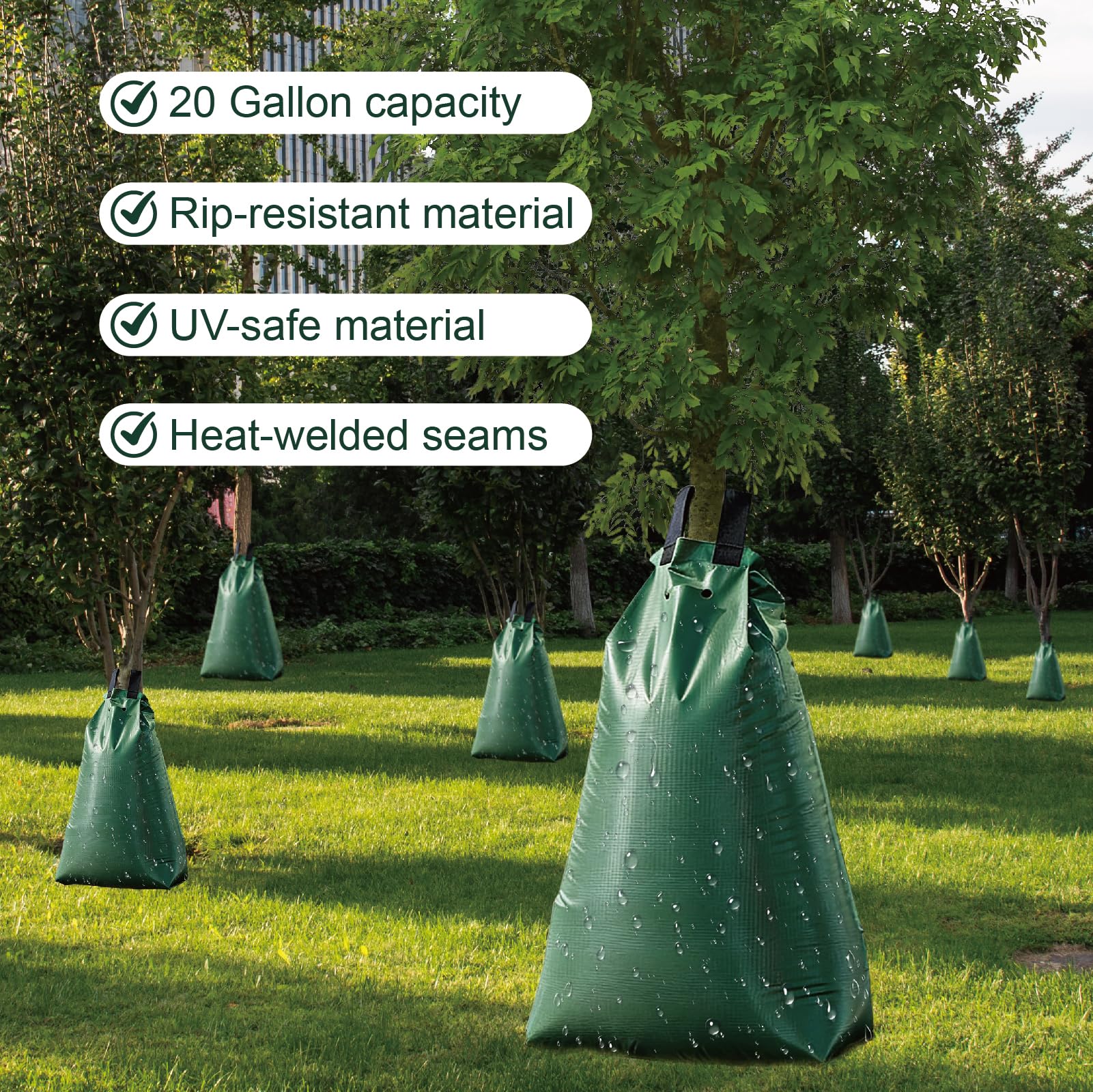 GGYKJSK slow-release bag close-up shows durable PVC and mesh for reliable irrigation