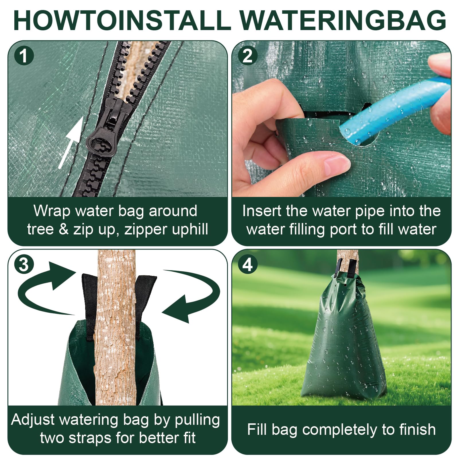 GGYKJSK weather-resistant straps and zippers ensure secure installation around a tree