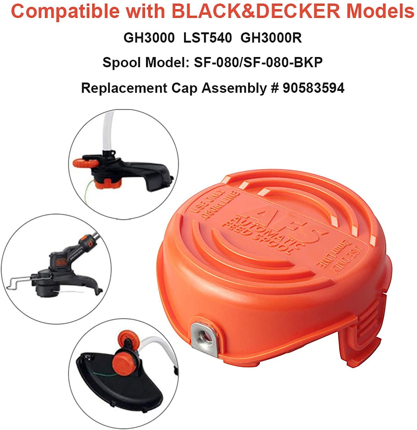GH3000R/LST540B compatible spool cap set for simple maintenance.
