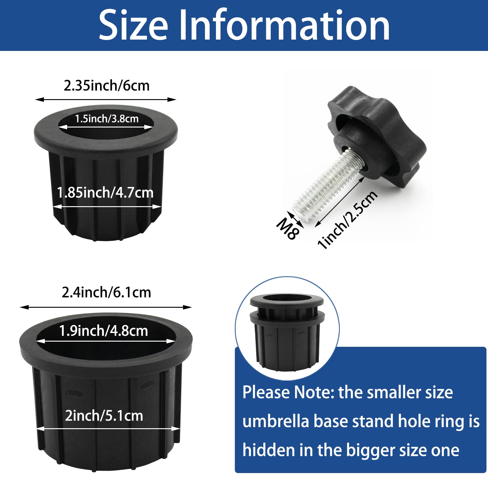 GHAMYEE M8 threaded knob replacement provides durable, rust-resistant tightening for stable poles.