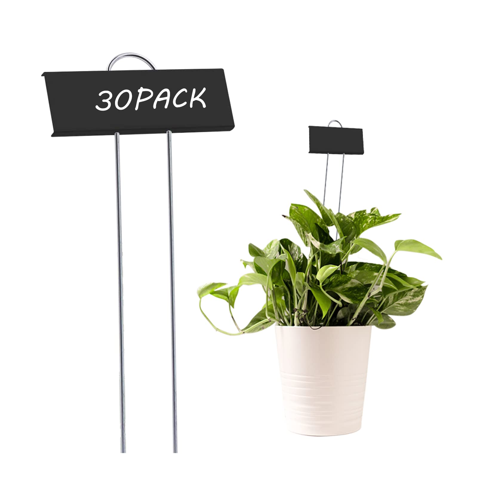 GHAMYEE metal plant labels 11inch black markers for durable outdoor garden labeling