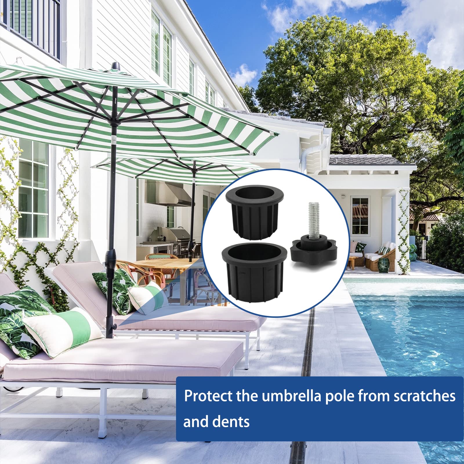 GHAMYEE easy-install plug ring simplifies umbrella setup in minutes.