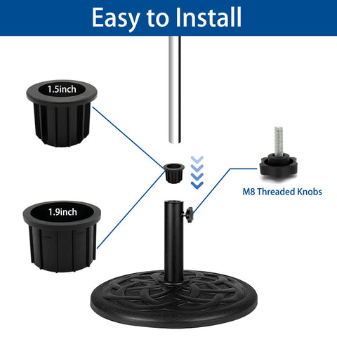 GHAMYEE 1.55-inch hole ring fits smaller bases and poles safely.