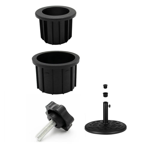 GHAMYEE umbrella base ring plug 3pc kit for secure, wind-ready patio setups.
