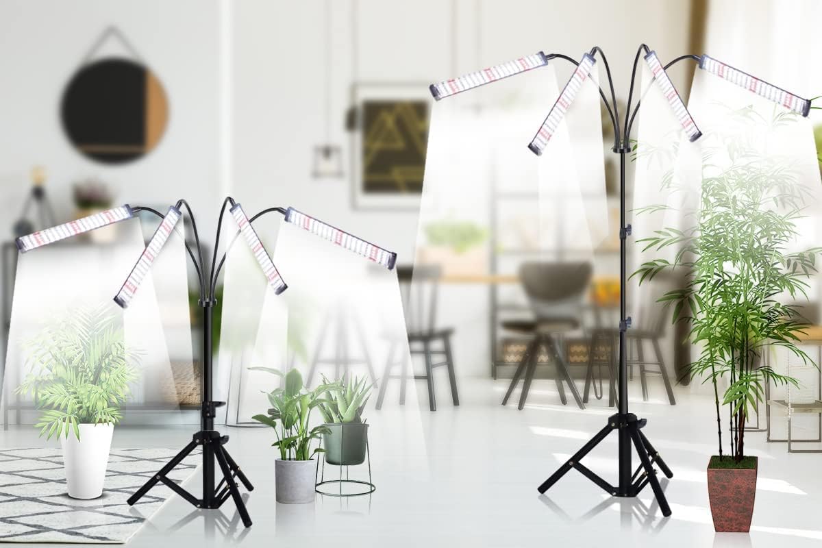 GHodec Grow Light with Stand extendable tripod 15-48in for flexible plant placement.