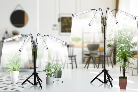 GHodec Grow Light with Stand extendable tripod 15-48in for flexible plant placement.
