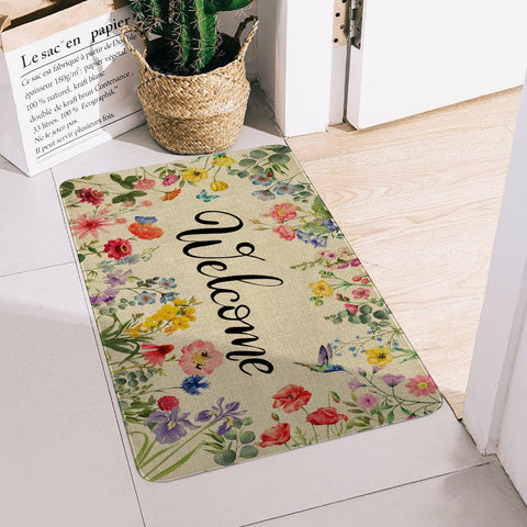 Ghroiep front porch rug featuring colorful blooms elevates home decor.