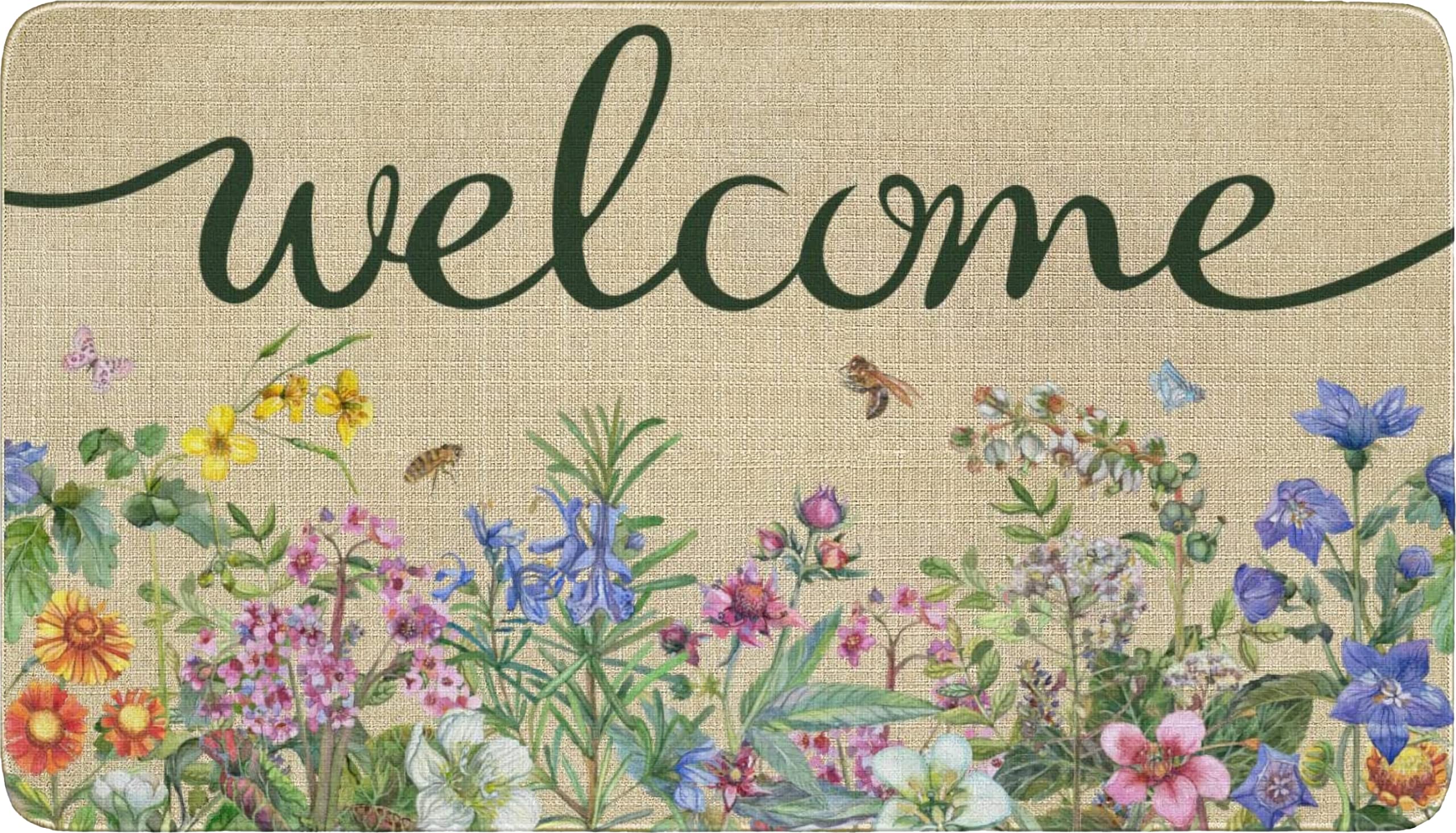 Ghroiep welcome floral doormat for the front door adds warm curb appeal
