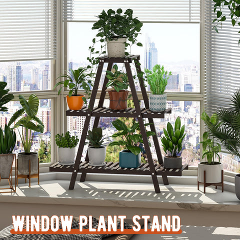 GHWIE compact plant shelf fits balconies and windowsills for easy access