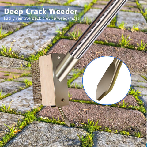GHWMYD moss-grout-remover-replaceable-brush-head cleans tight gaps.