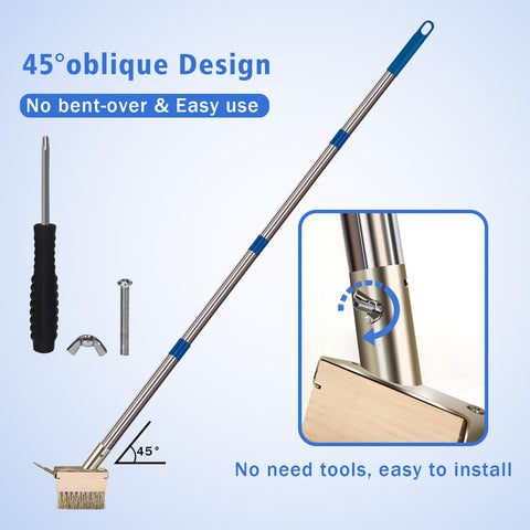 GHWMYD crack-scraper-action removes weeds from cracks.