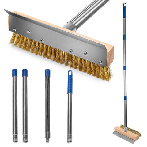 GHWMYD pizza oven brush with brass bristles for thorough oven cleaning