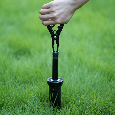 GIANNEER sprinkler head adjustment tool close up highlighting rust resistant steel
