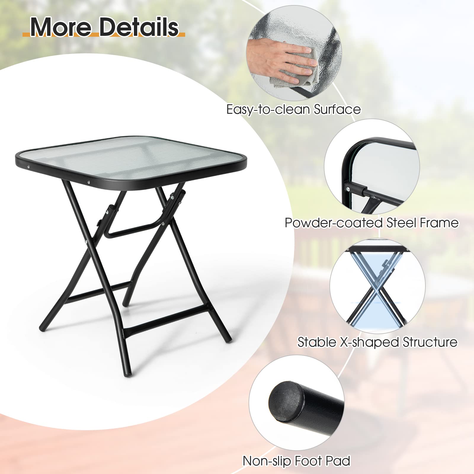 Giantex rust-resistant steel frame withstands weather for years