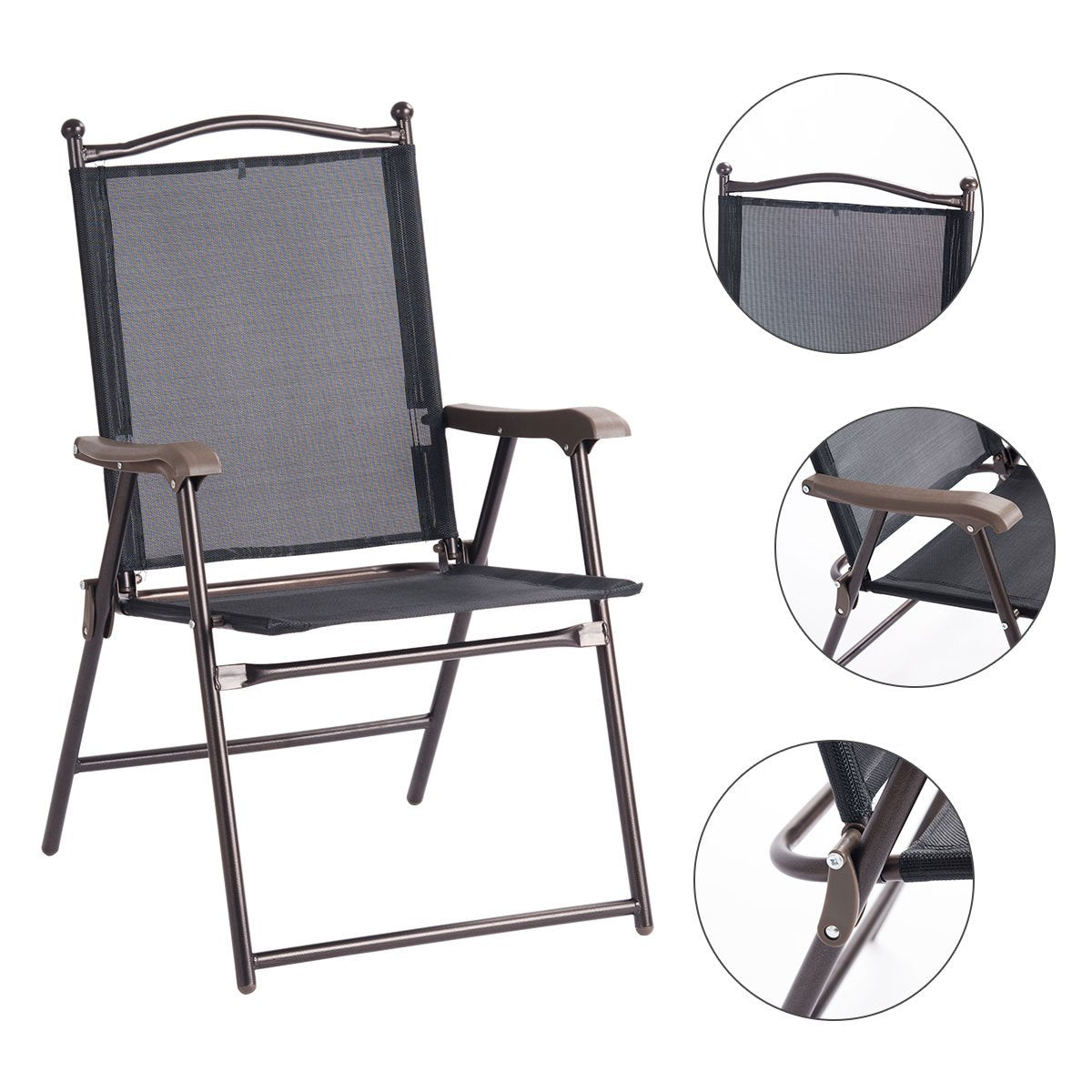 Giantex black chair with modern design for stylish outdoor spaces.