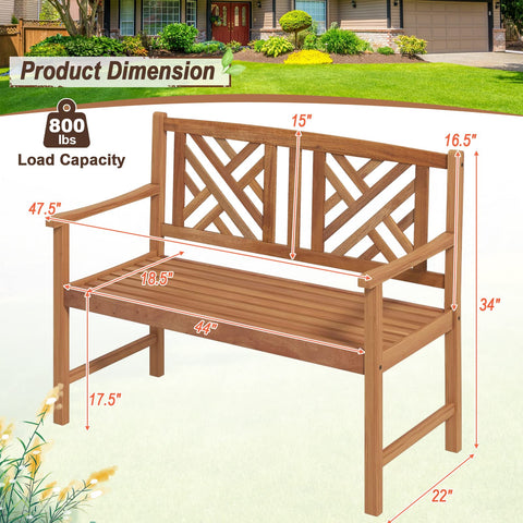 Giantex bench frame with crossbars supports up to 800 lbs.