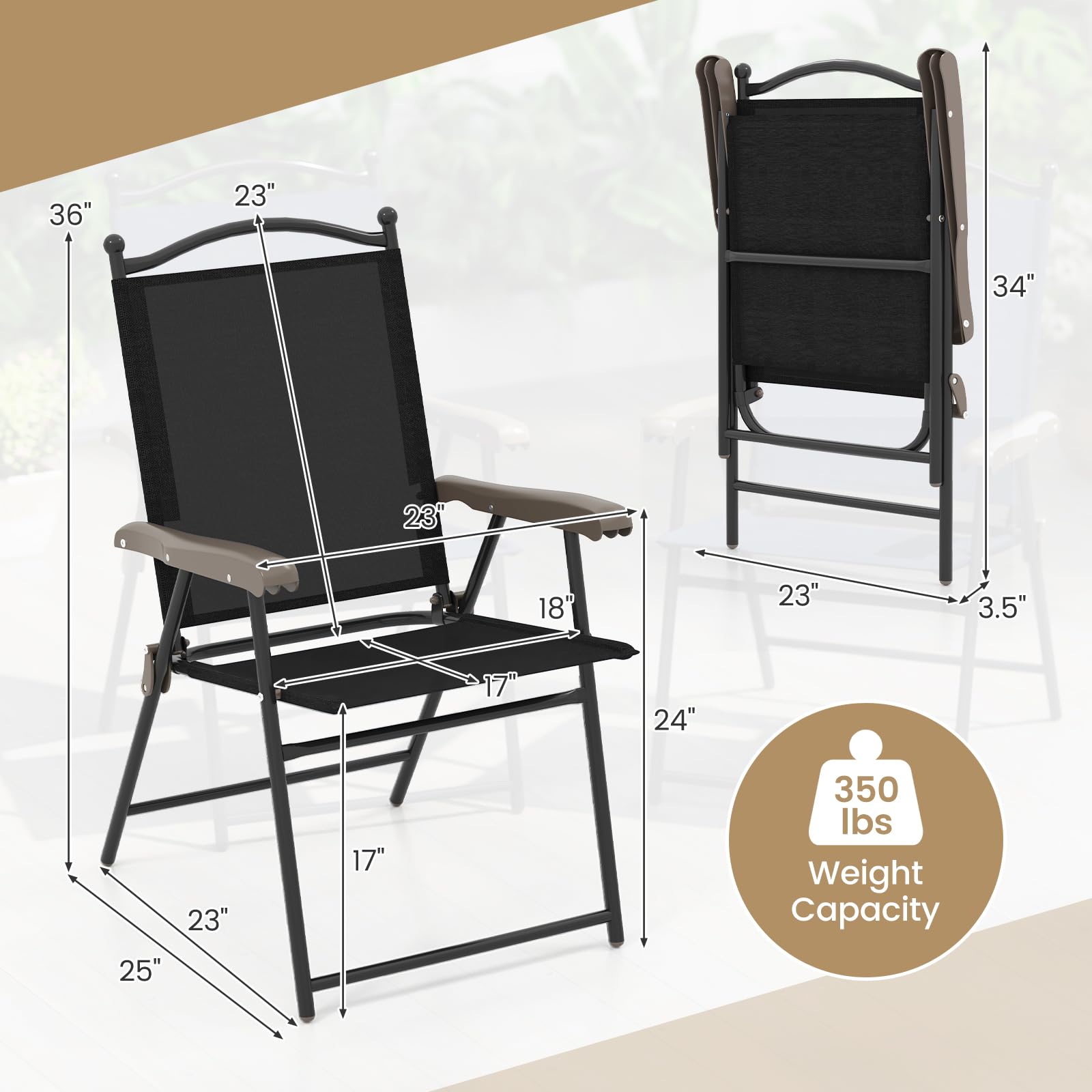 Giantex metal-frame chair close-up showing solid support for daily use.