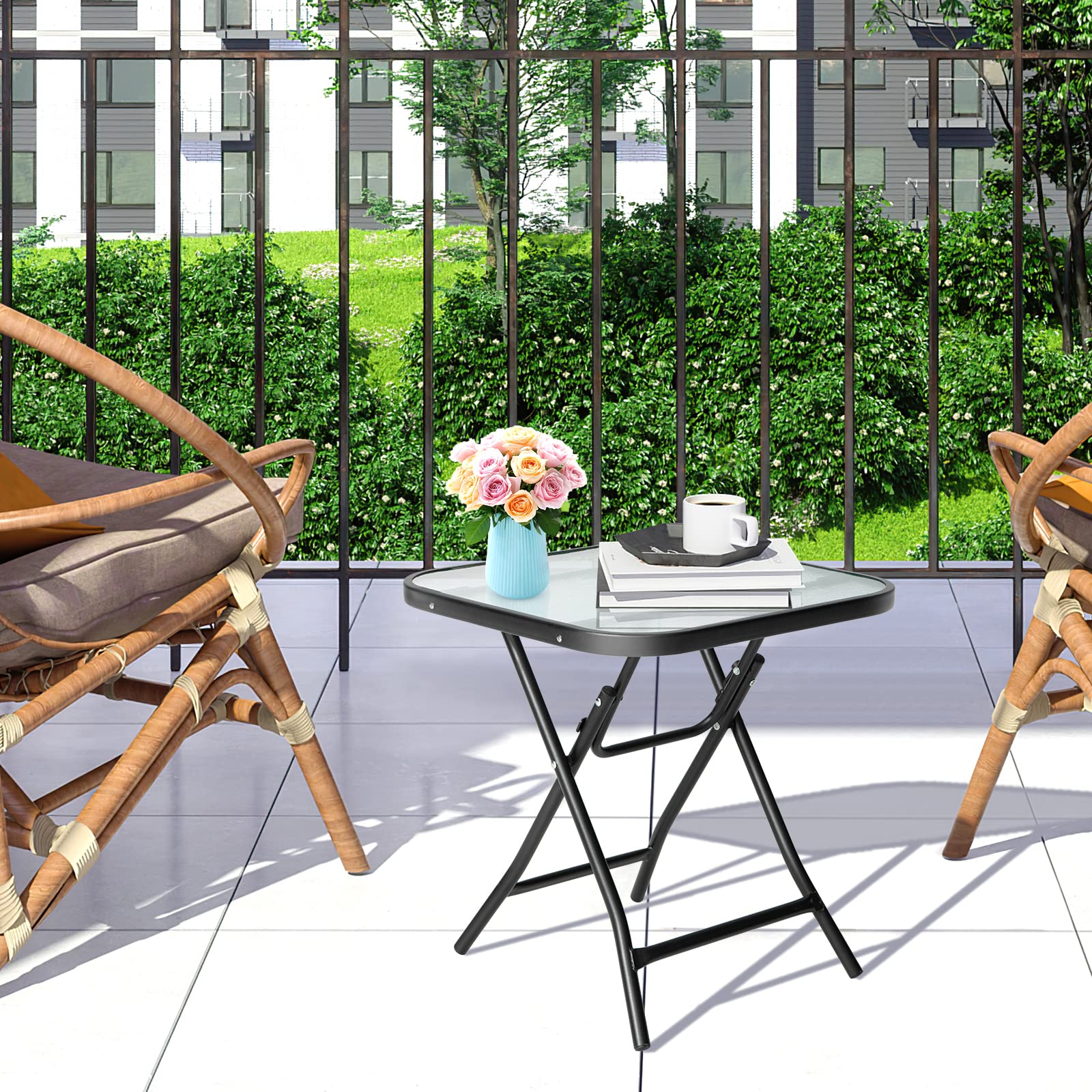 Giantex outdoor patio setup beside chairs and plants