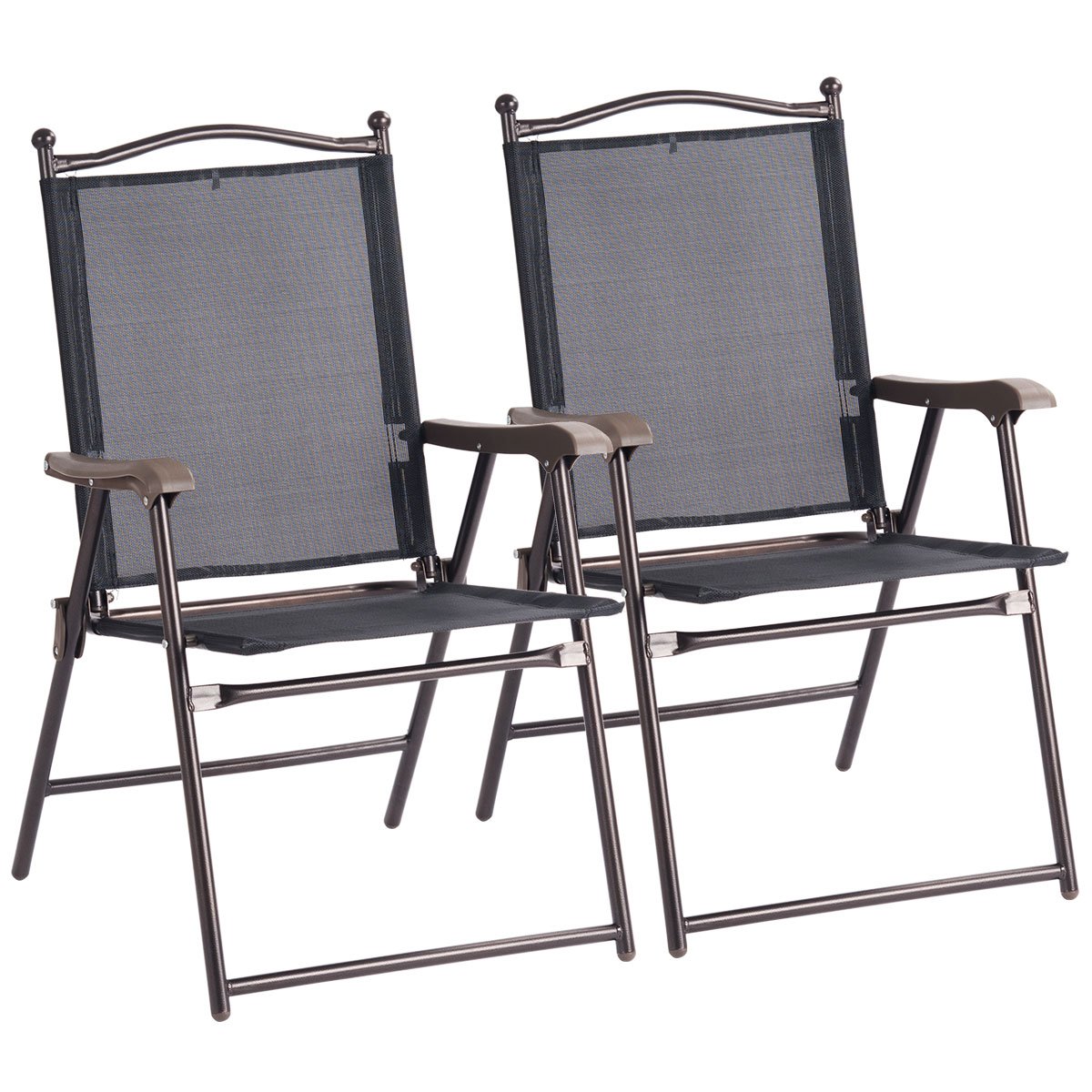 Giantex two-chair set with sling back cushions for relaxing outdoor dining.