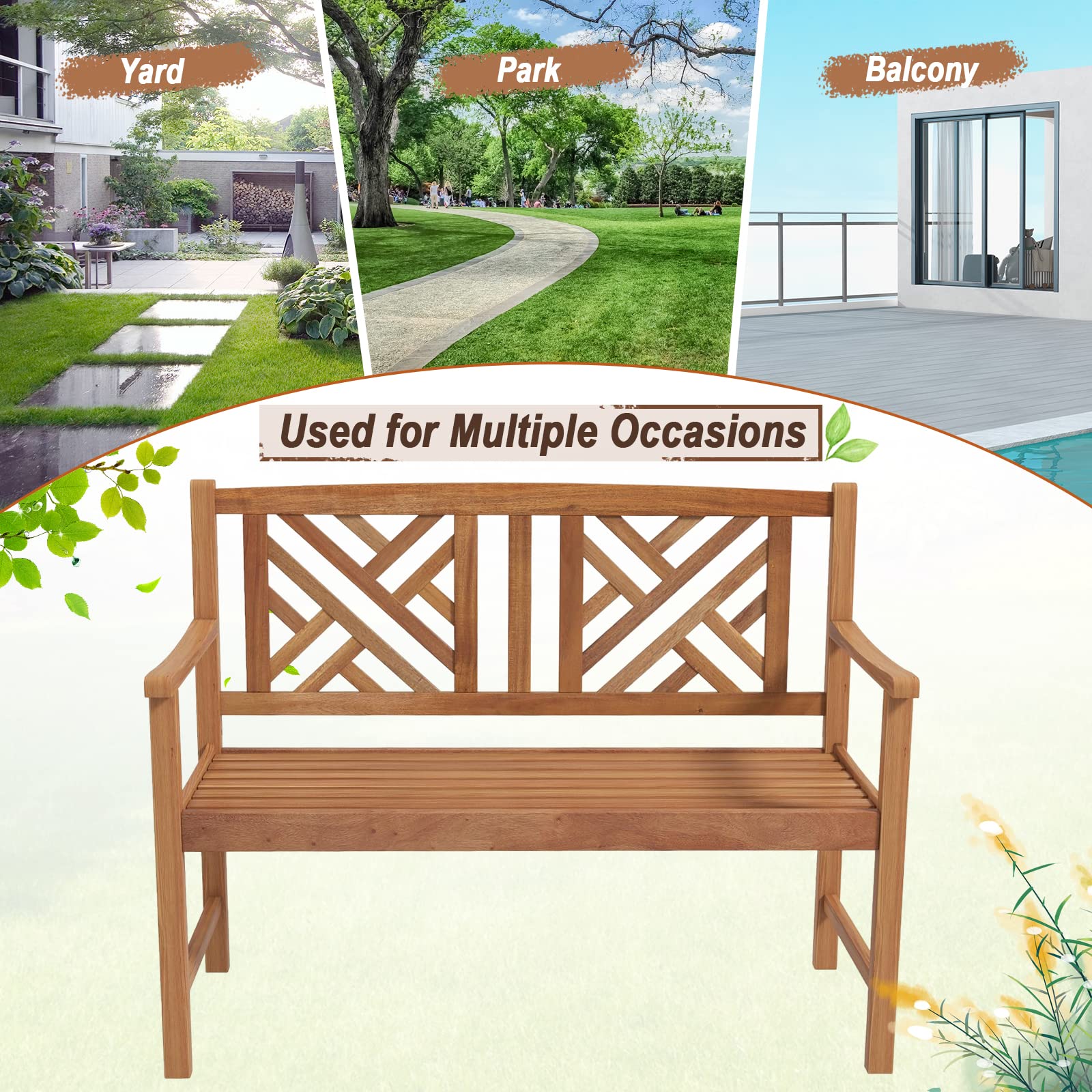 Giantex wood grain and decorative pattern enhances garden space.