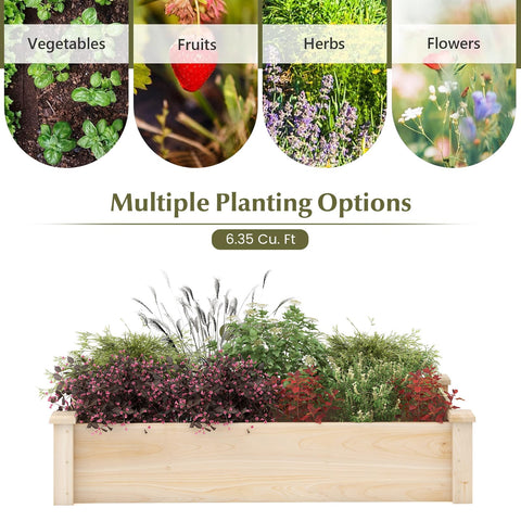 Giantex wooden raised garden bed interior dimensions reveal generous soil depth