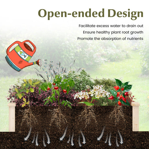 Giantex wooden raised garden bed open-ended base promotes drainage and healthier roots