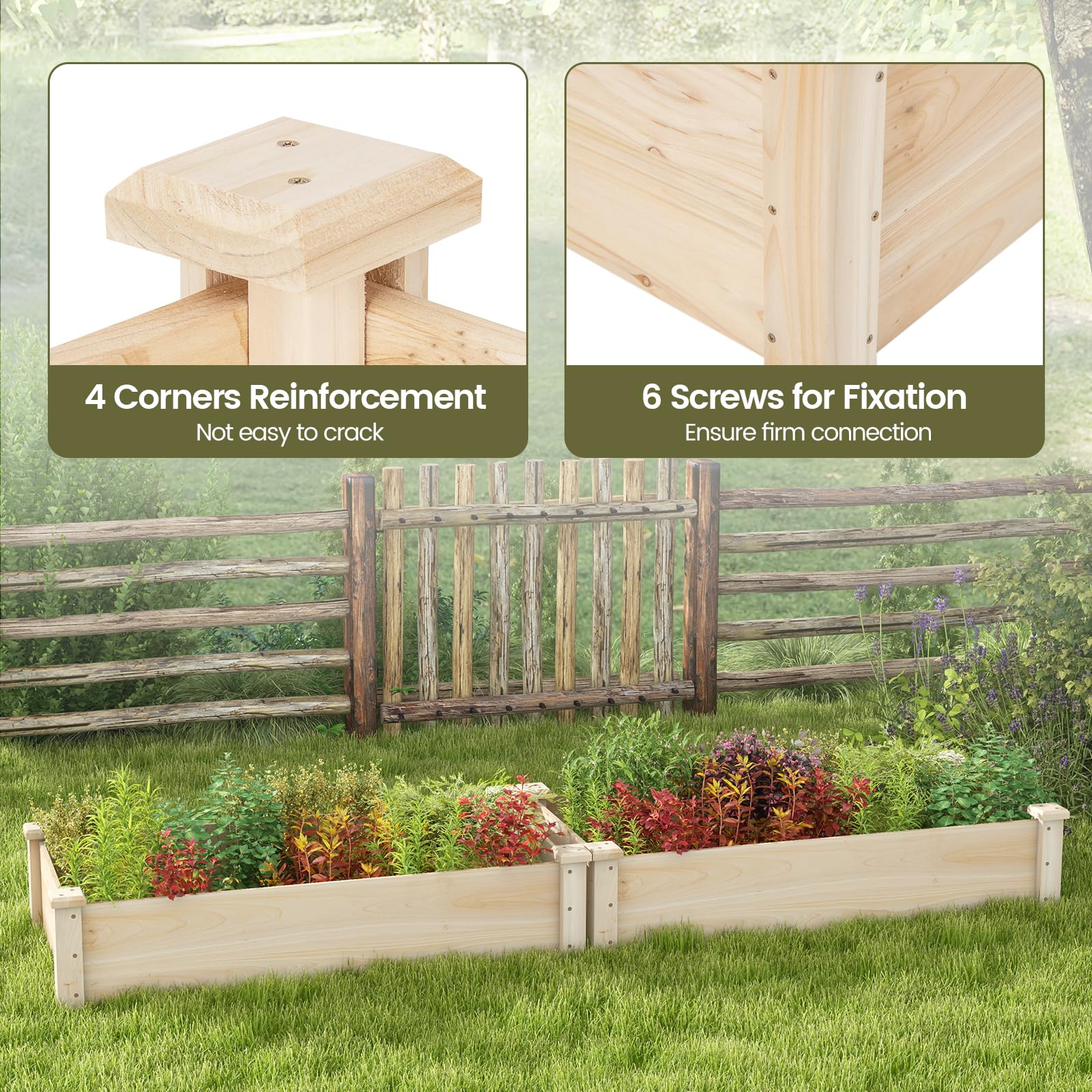 Giantex wooden raised garden bed paint-ready surface invites custom styling