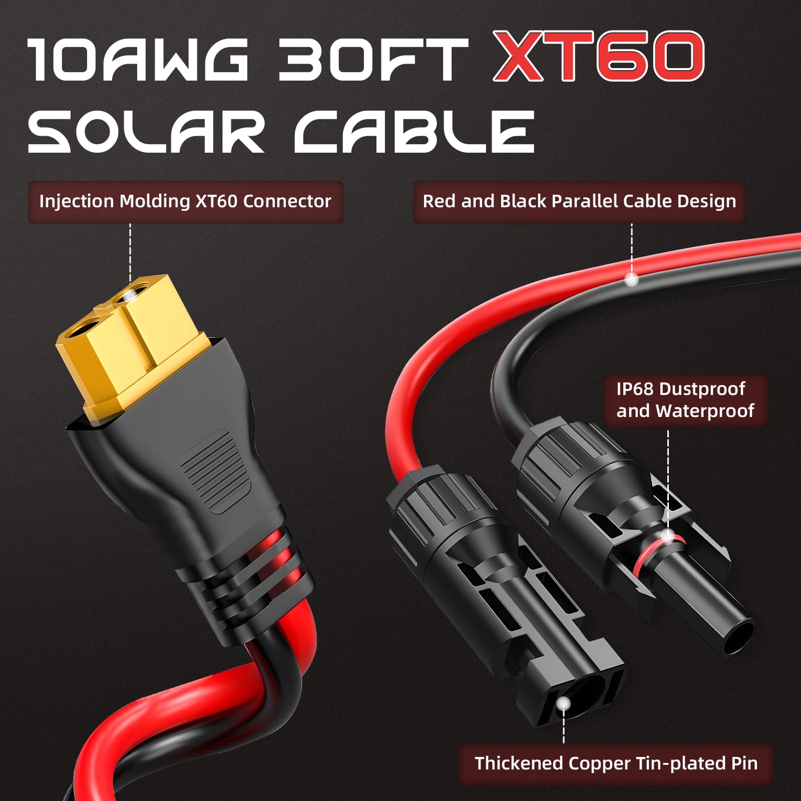 Gibbab upgraded bend-tested XT60 connector for durable outdoor use.