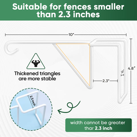 Gicare fence hooks rated up to 25 pounds for garden use.