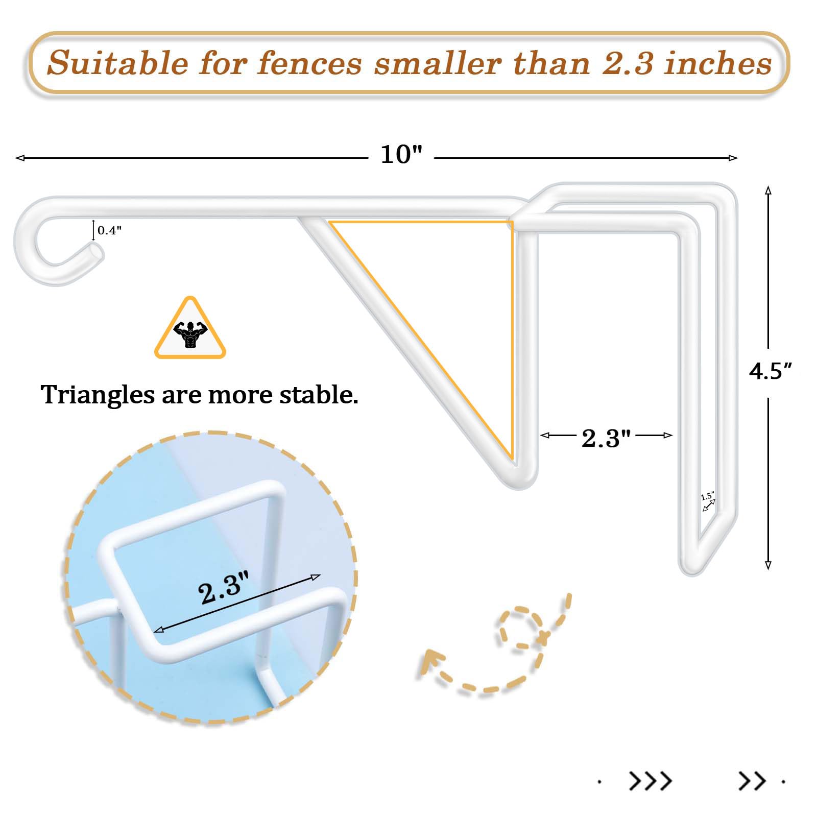 Gicare heavy-duty over-the-fence hooks support garden lighting and planters