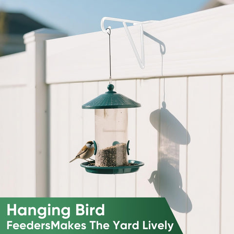 Gicare multi-use fence hooks holding baskets and garden decor.