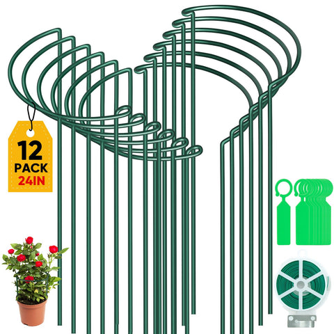 Gicare plant support stakes 12-pack for sturdy garden framing and tidy beds.