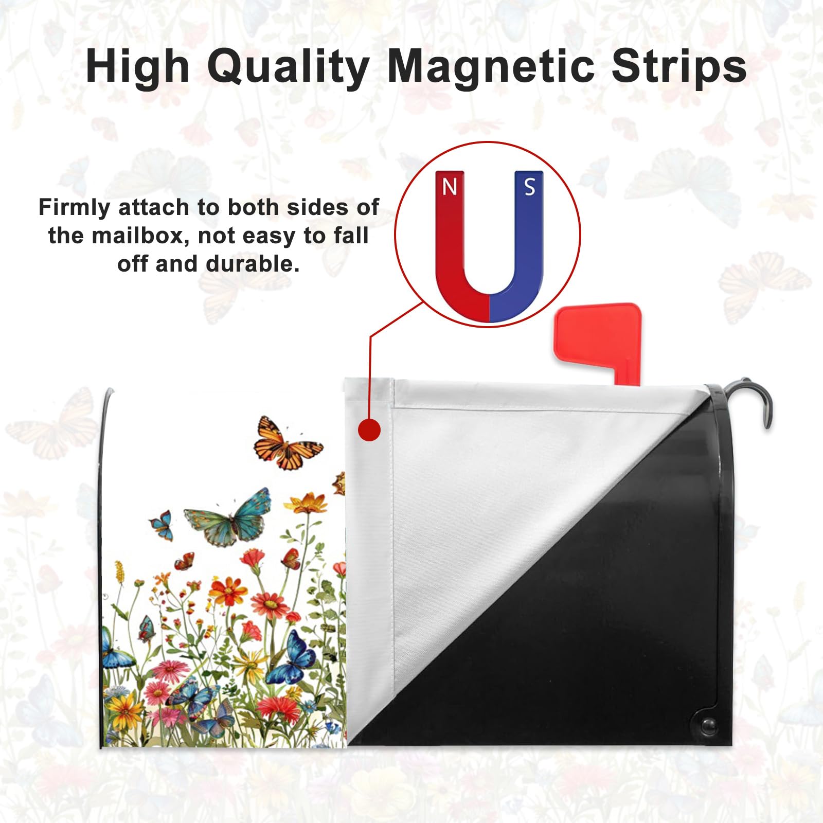 Colorful meadow design on GICDSU mailbox wrap enhancing outdoor spaces