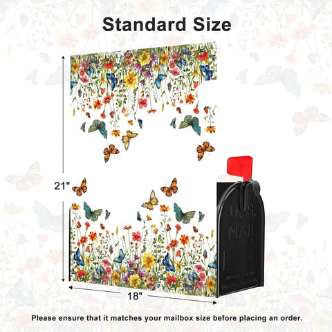 Closeup of GICDSU floral butterflies motif on mailbox cover showcasing pattern detail