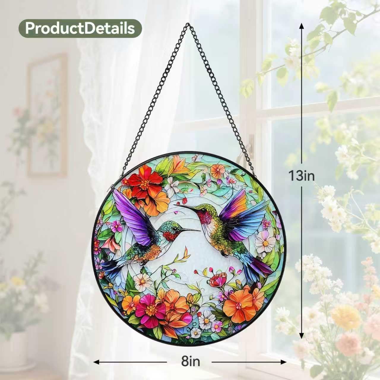 GICEY green hummingbird suncatcher, perfect gifts for moms and grandmothers.